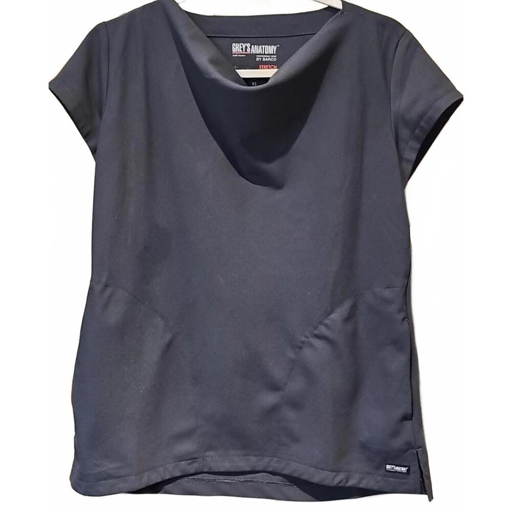 Grey's Anatomy Spandex Stretch Women's Marisol 2-Pocket Cowl Neck Top Size XS